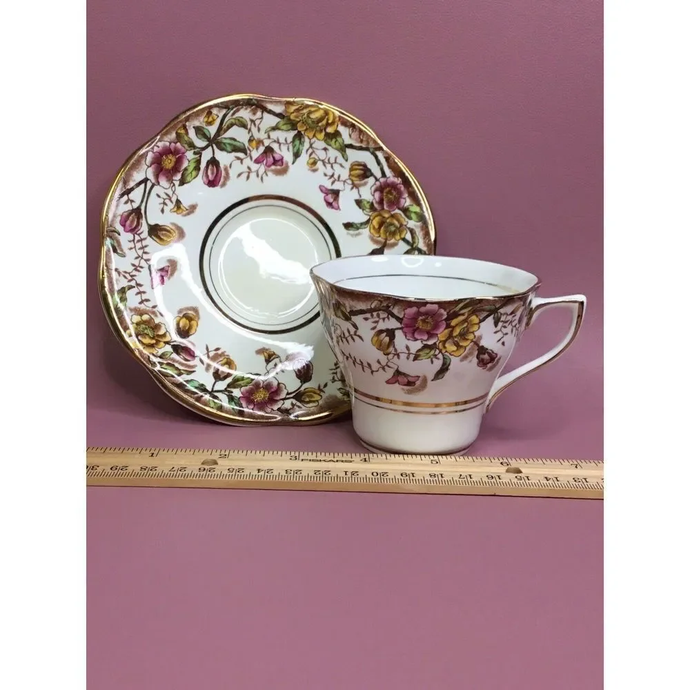 VINTAGE ROSINA DEMITASSE TEA COFFEE SET CUP & SAUCER SET ENGLAND FINE BONE CHINA